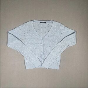 Brandy Melville Crop Cardigan Sweater Women's One Size XS Pastel Blue Button Up